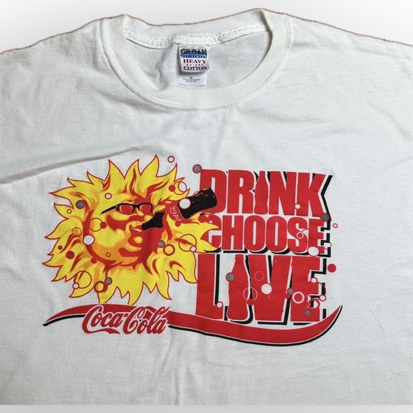 Vintage 2000s Coca-Cola Drink Choose Live T-Shirt - Picture 2 of 8
